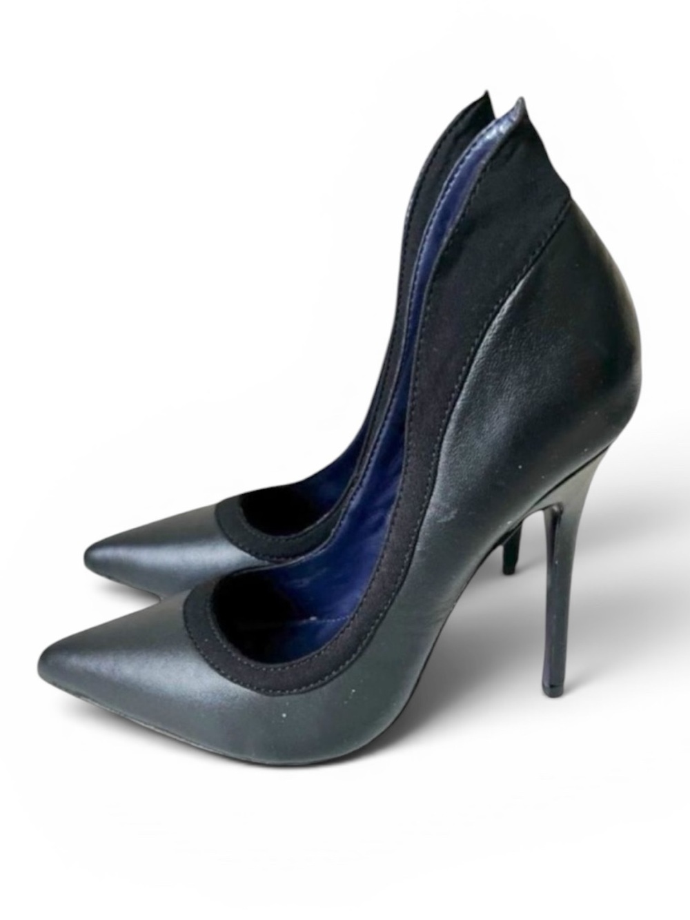 London Trash Domina Pointed Toe Collar Purple Bottom Heels